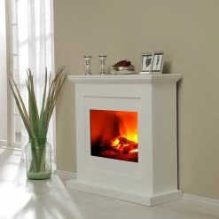 Loftscape Cheminée électrique Toronto - Blanc brillant - Insert de cheminée noir -loftscape Boutique 1000224496 200922 15382600012 MOOD DETAILS P000000001000224496 mood