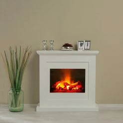 Loftscape Cheminée électrique Toronto - Blanc brillant - Insert de cheminée noir -loftscape Boutique 1000224496 200922 15382700013 MOOD DETAILS P000000001000224496 mood