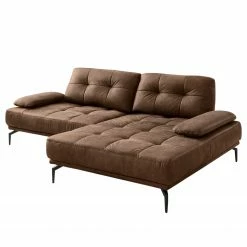 Fredriks Canapé d’angle Linville - Microfibre Torne: Marron scuro - Largeur : 258 cm - Méridienne courte à droite (vue de face) - Sans appui-tête -loftscape Boutique 1000225234 210305 12311400810 DETAILS P000000001000225234