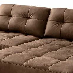 Fredriks Canapé d’angle Linville - Microfibre Torne: Marron scuro - Largeur : 258 cm - Méridienne courte à droite (vue de face) - Sans appui-tête -loftscape Boutique 1000225234 210305 12311400815 DETAILS P000000001000225234