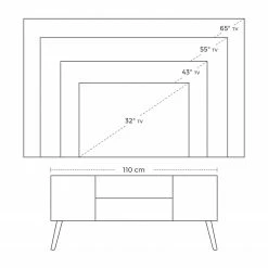 Red Living Meuble TV Hickling I - Marron / Hévéa -loftscape Boutique 1000225810 200914 06115600021 SKETCH DETAILS P000000001000225810 sketch
