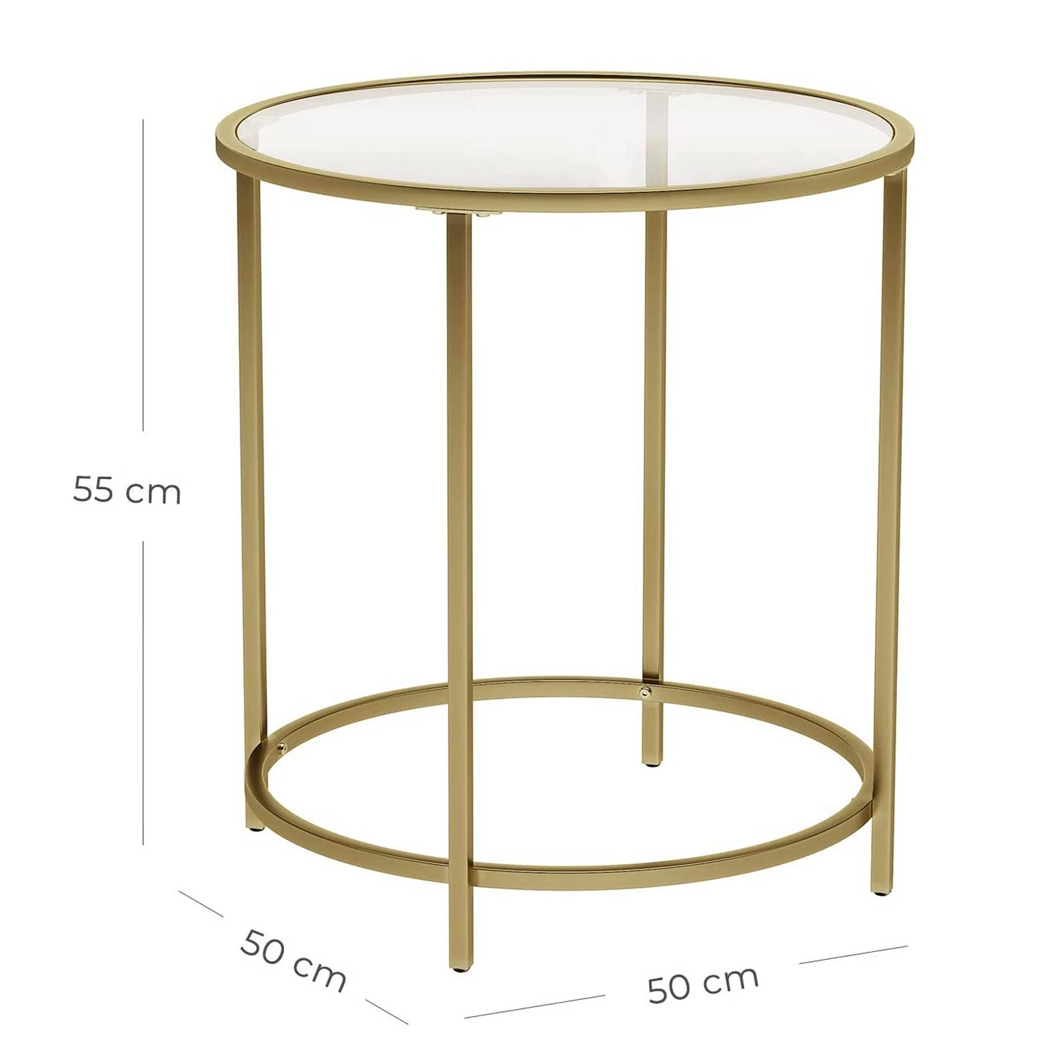 Red Living Bout de canapé Poygan - Verre / Métal - Doré 7 Red Living Bout de canapé Poygan - Verre / Métal - Doré – Image 5