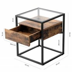 Red Living Bout de canapé Cottage Hill I - Verre / Métal - Marron / Noir -loftscape Boutique 1000225826 200914 06132800141 SKETCH DETAILS P000000001000225826 sketch