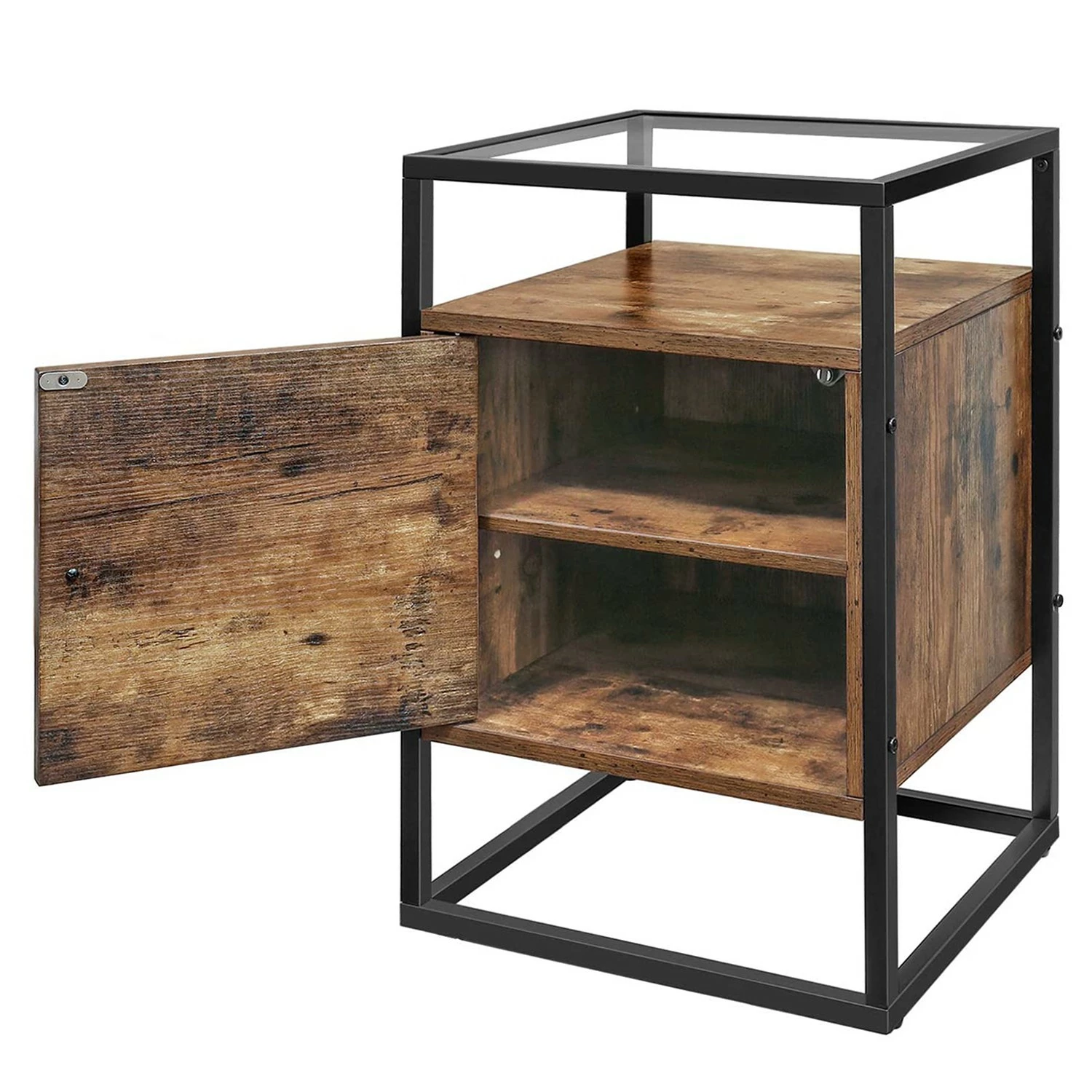 Red Living Bout de canapé Cottage Hill II - Verre / Métal - Marron / Noir 6 Red Living Bout de canapé Cottage Hill II - Verre / Métal - Marron / Noir – Image 4