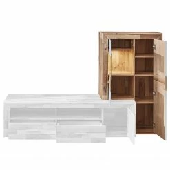 Loftscape Vitrine pour meuble TV Waverly - Avec éclairage - Blanc / Imitation chêne -loftscape Boutique 1000225880 201008 13362600002 DETAILS P000000001000225880