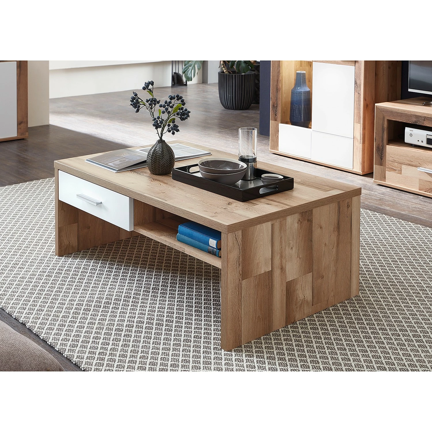 Loftscape Table basse Waverly - Blanc / Imitation chêne 5 Loftscape Table basse Waverly - Blanc / Imitation chêne – Image 3