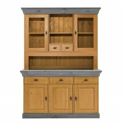 Maison Belfort Vaisselier Bergen I - Pin massif - Pin coloris lessivé / Pin gris