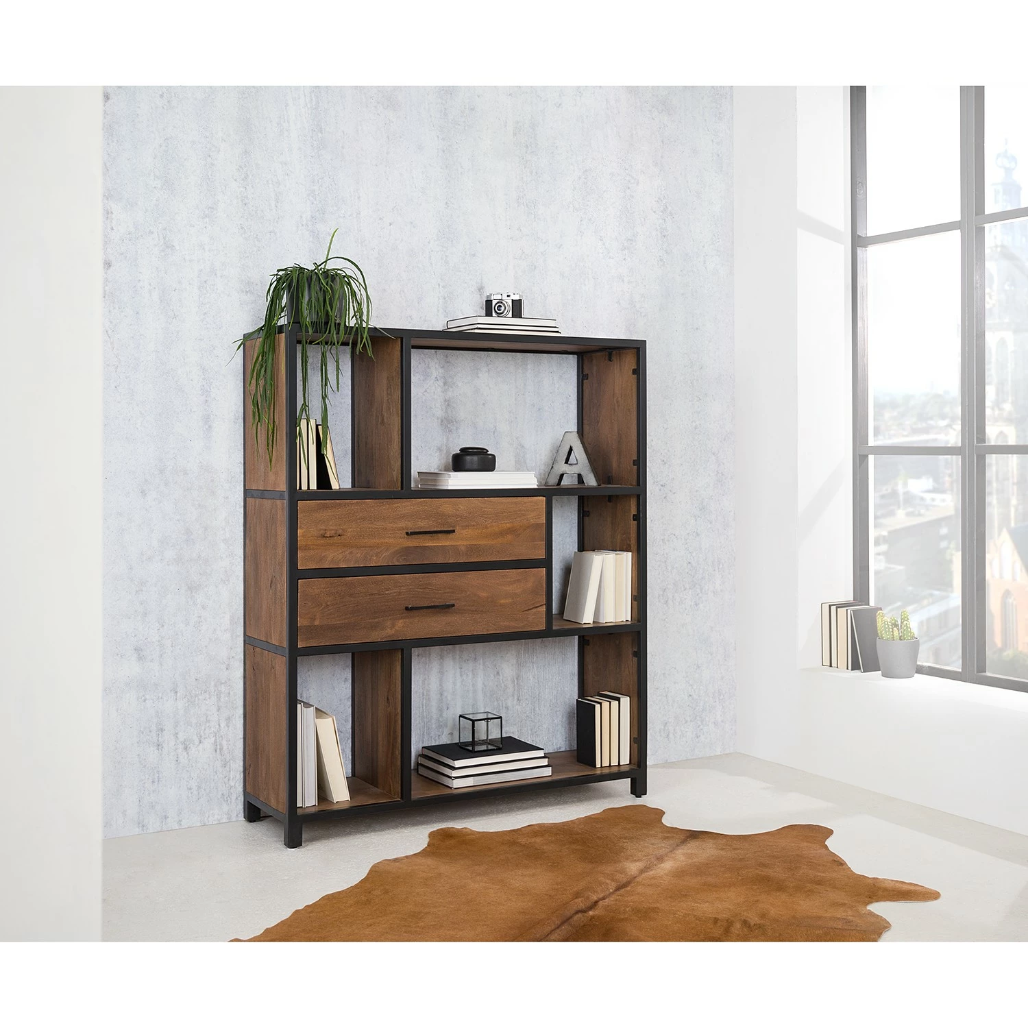 Ars manufacti Étagère Moboki - Manguier massif / Métal - Manguier foncé / Noir 4 Ars manufacti Étagère Moboki - Manguier massif / Métal - Manguier foncé / Noir – Image 2