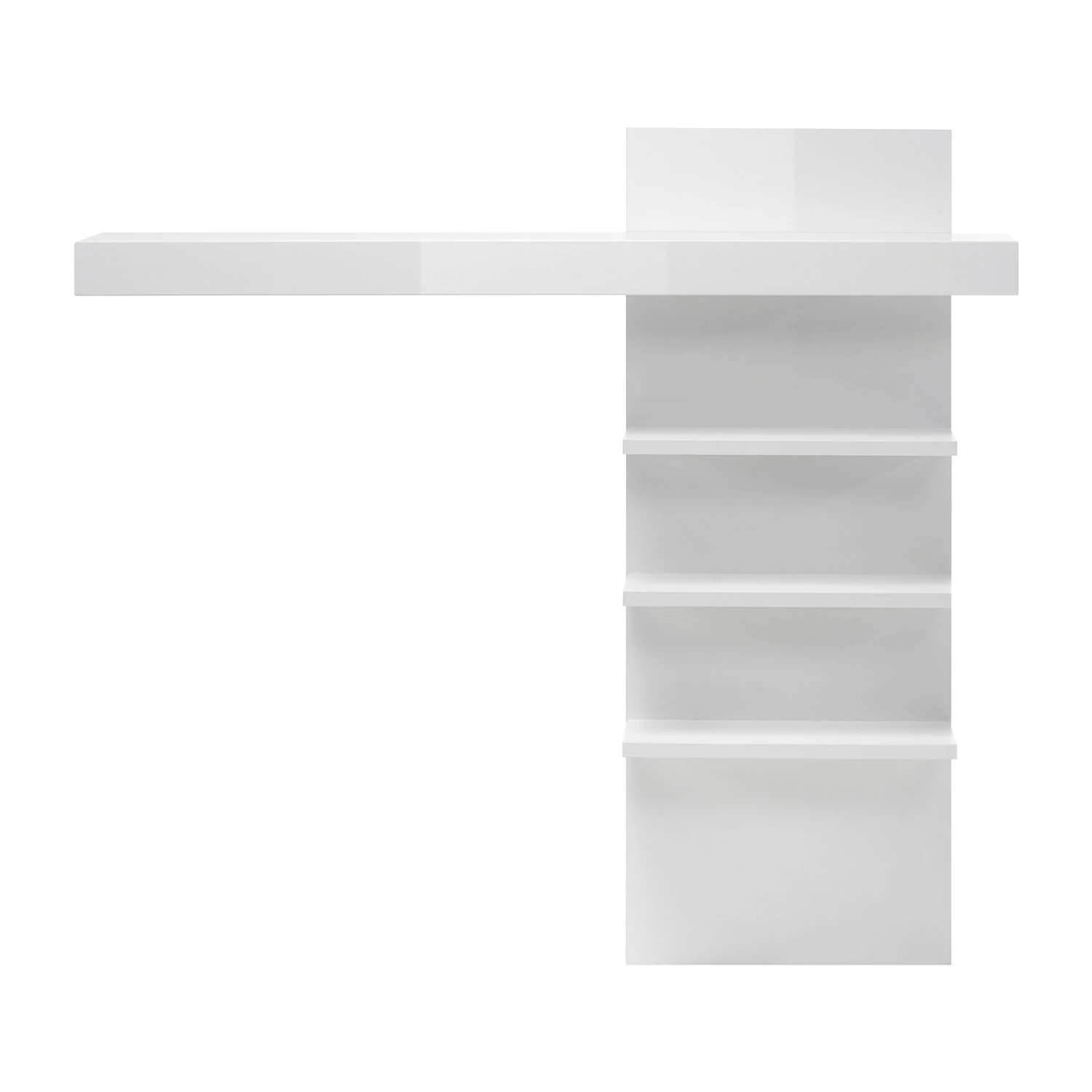 Loftscape Étagère pour meuble TV Cape Ann - Blanc brillant 6 Loftscape Étagère pour meuble TV Cape Ann - Blanc brillant – Image 4