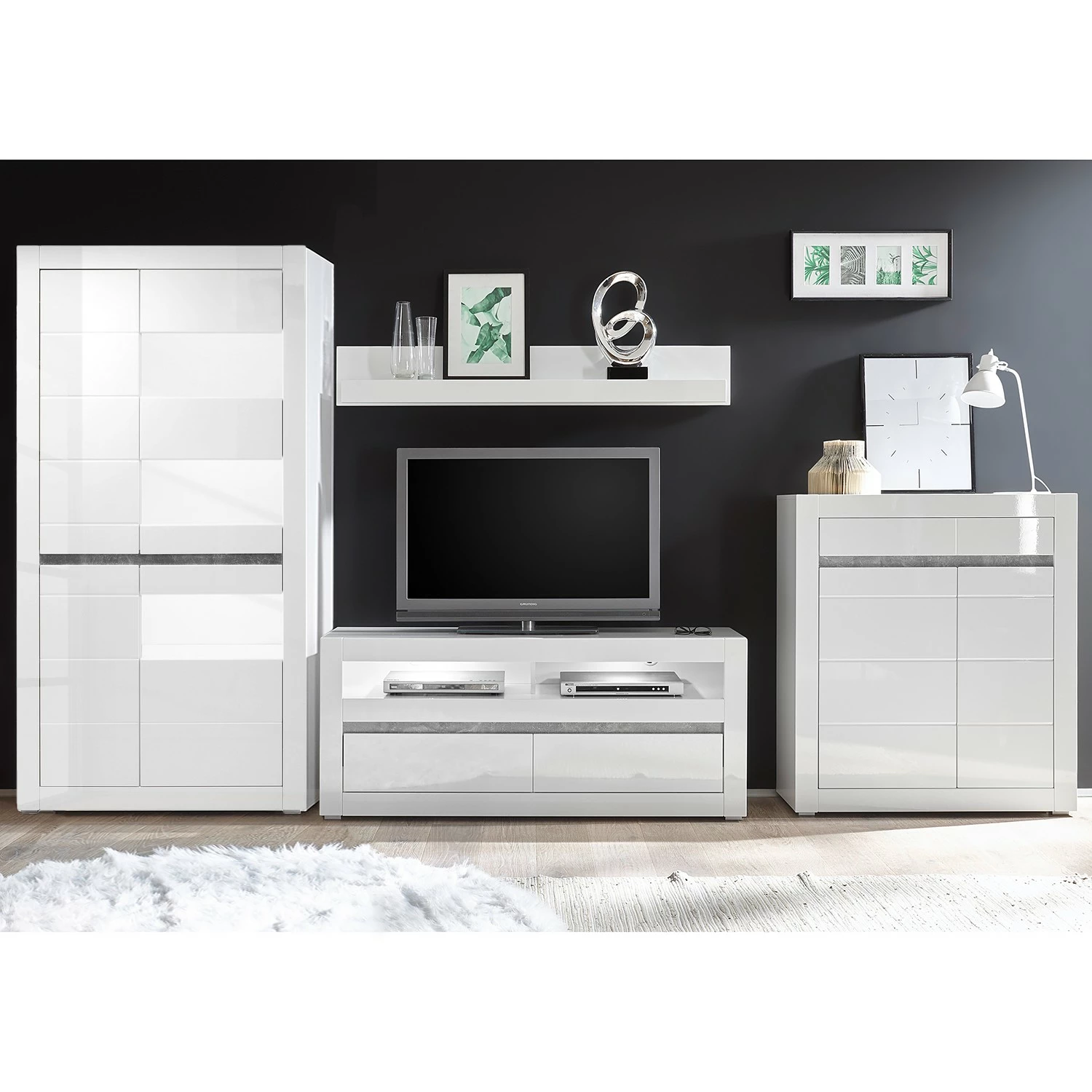 Loftscape Vitrine Cape Ann I - Blanc brillant / Blanc mat 4 Loftscape Vitrine Cape Ann I - Blanc brillant / Blanc mat – Image 2