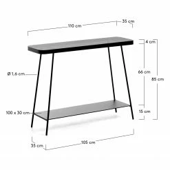 Red Living Console Kingswell - Verre / Métal - Gris / Noir 20 Red Living Console Kingswell - Verre / Métal - Gris / Noir -loftscape Boutique 1000226423 200928 15152000067 SKETCH DETAILS P000000001000226423 sketch