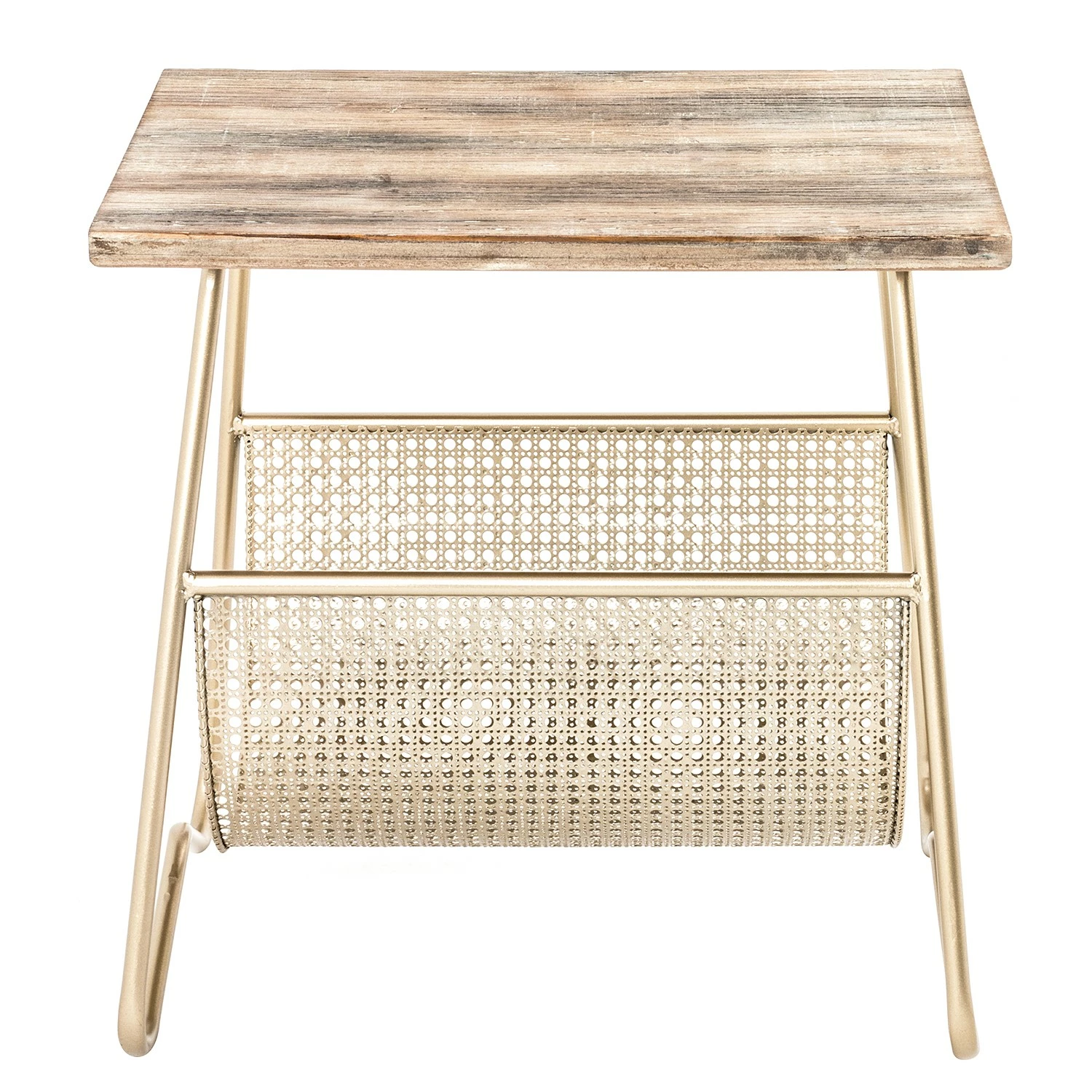 Red Living Bout de canapé Massillon - Placage en bois véritable / Métal - Doré 5 Red Living Bout de canapé Massillon - Placage en bois véritable / Métal - Doré – Image 3