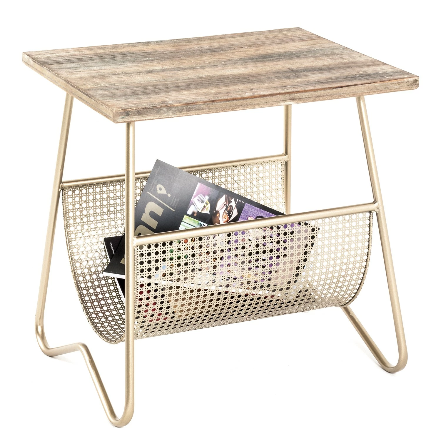 Red Living Bout de canapé Massillon - Placage en bois véritable / Métal - Doré 7 Red Living Bout de canapé Massillon - Placage en bois véritable / Métal - Doré – Image 5