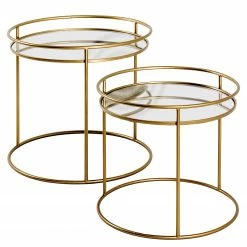 Red Living Bouts de canapé Yoah (2 éléments) - Verre / Métal - Doré