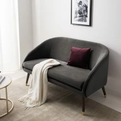 Ridgevalley Canapé Volonne (2 places) - Velours Ravi: Gris -loftscape Boutique 1000227271 210325 06593600017 MOOD DETAILS P000000001000227271 mood