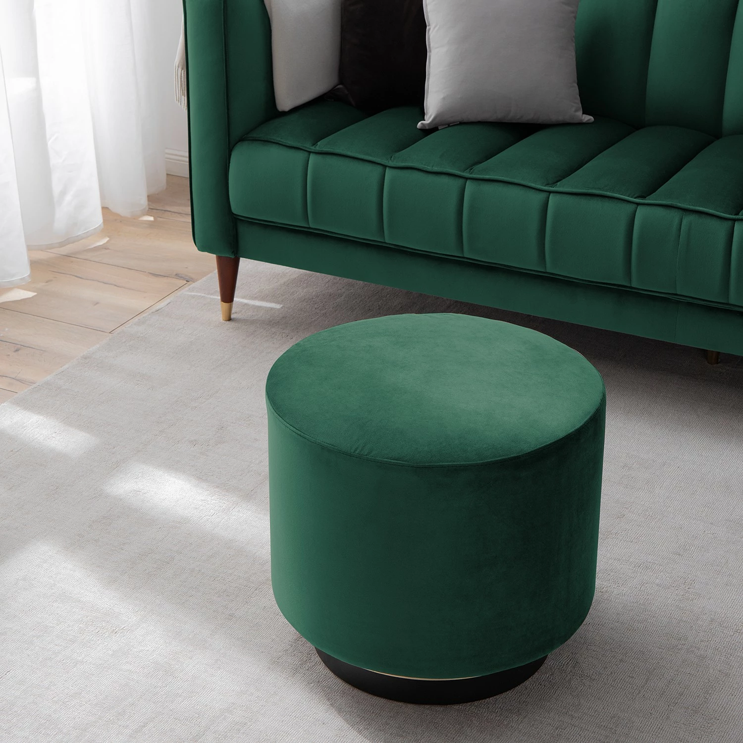 Loftscape Repose-pieds Redmond II - Velours Ravi: Vert vieilli 5 Loftscape Repose-pieds Redmond II - Velours Ravi: Vert vieilli – Image 3