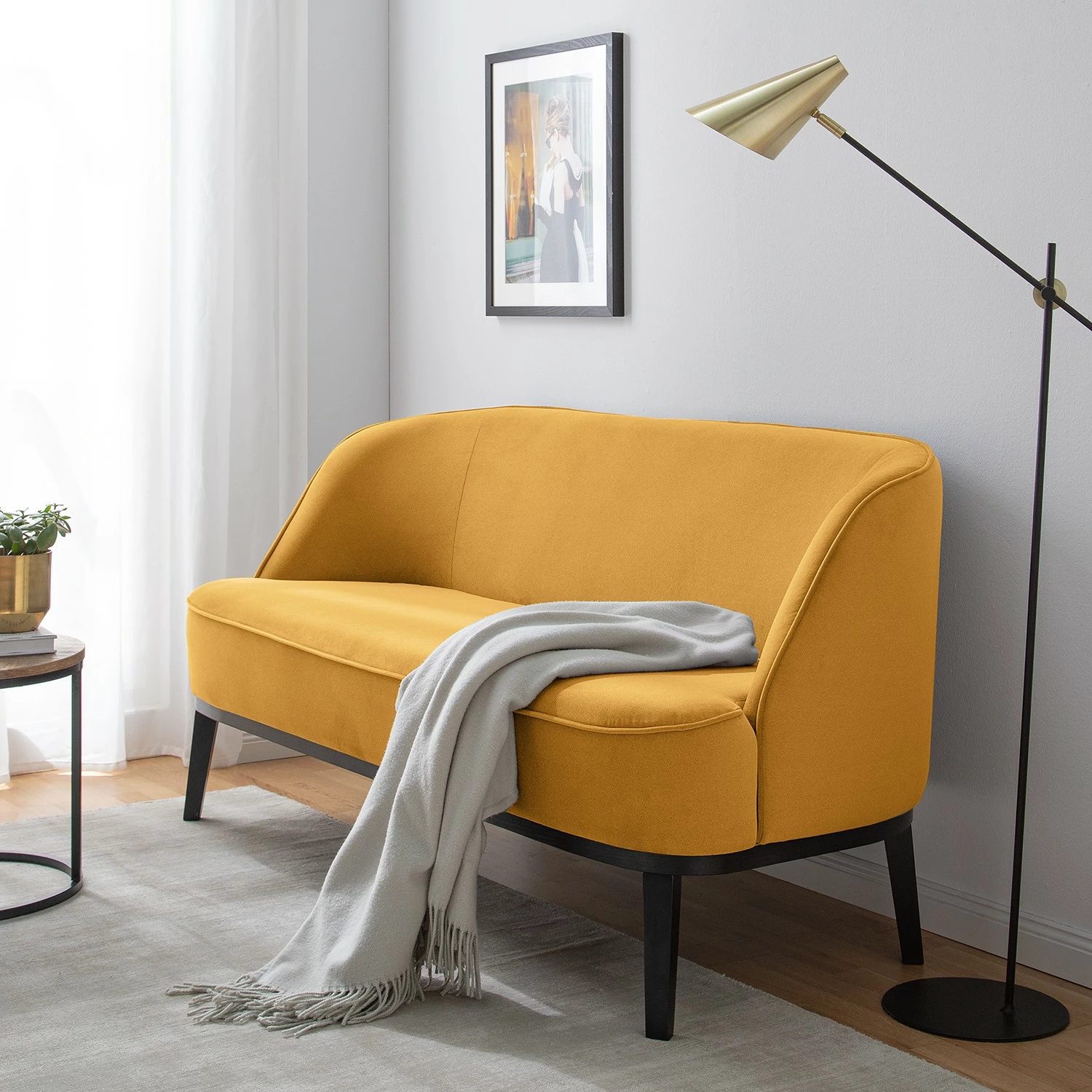 Ridgevalley Canapé Voiteur (2-3 places) - Microfibre Sela: Jaune maïs - Hêtre foncé 4 Ridgevalley Canapé Voiteur (2-3 places) - Microfibre Sela: Jaune maïs - Hêtre foncé – Image 2