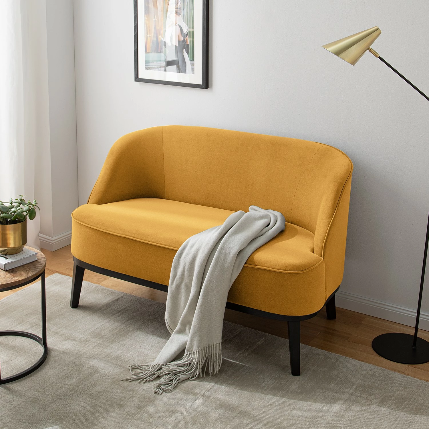 Ridgevalley Canapé Voiteur (2-3 places) - Microfibre Sela: Jaune maïs - Hêtre foncé 5 Ridgevalley Canapé Voiteur (2-3 places) - Microfibre Sela: Jaune maïs - Hêtre foncé – Image 3