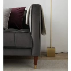 Red Living Canapé Suzy (2-3 places) - Velours Ravi: Gris -loftscape Boutique 1000227441 210506 10194700189 DETAILS P000000001000227441