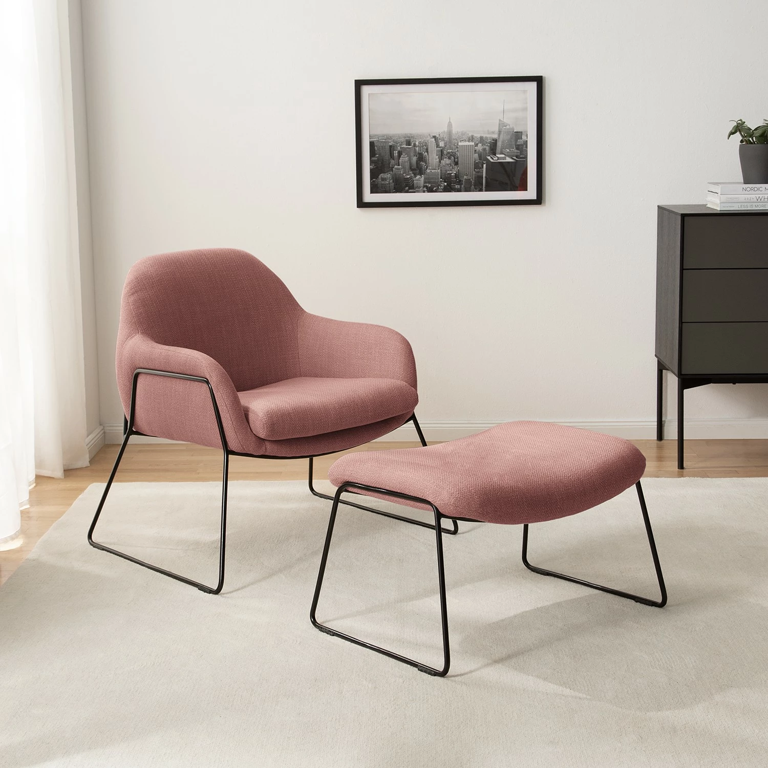 Red Living Repose-pieds Culin - Tissu Noela: Mauve 4 Red Living Repose-pieds Culin - Tissu Noela: Mauve – Image 2