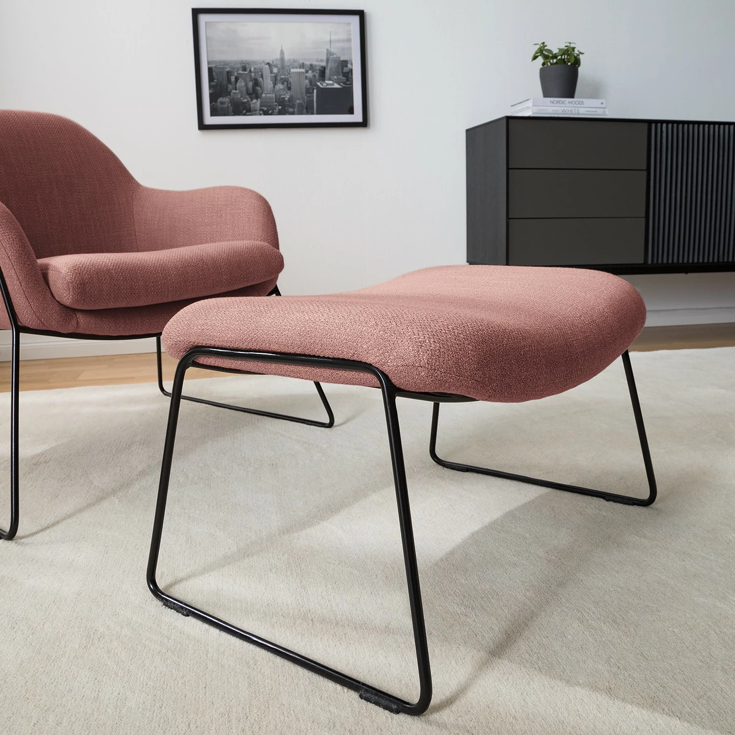 Red Living Repose-pieds Culin - Tissu Noela: Mauve 5 Red Living Repose-pieds Culin - Tissu Noela: Mauve – Image 3