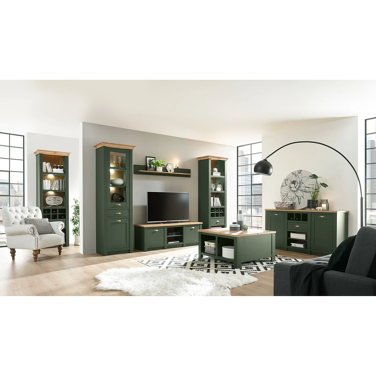 Norrwood Étagère Cardet I - Vert mousse / Imitation chêne de Wotan 13 Norrwood Étagère Cardet I - Vert mousse / Imitation chêne de Wotan – Image 11