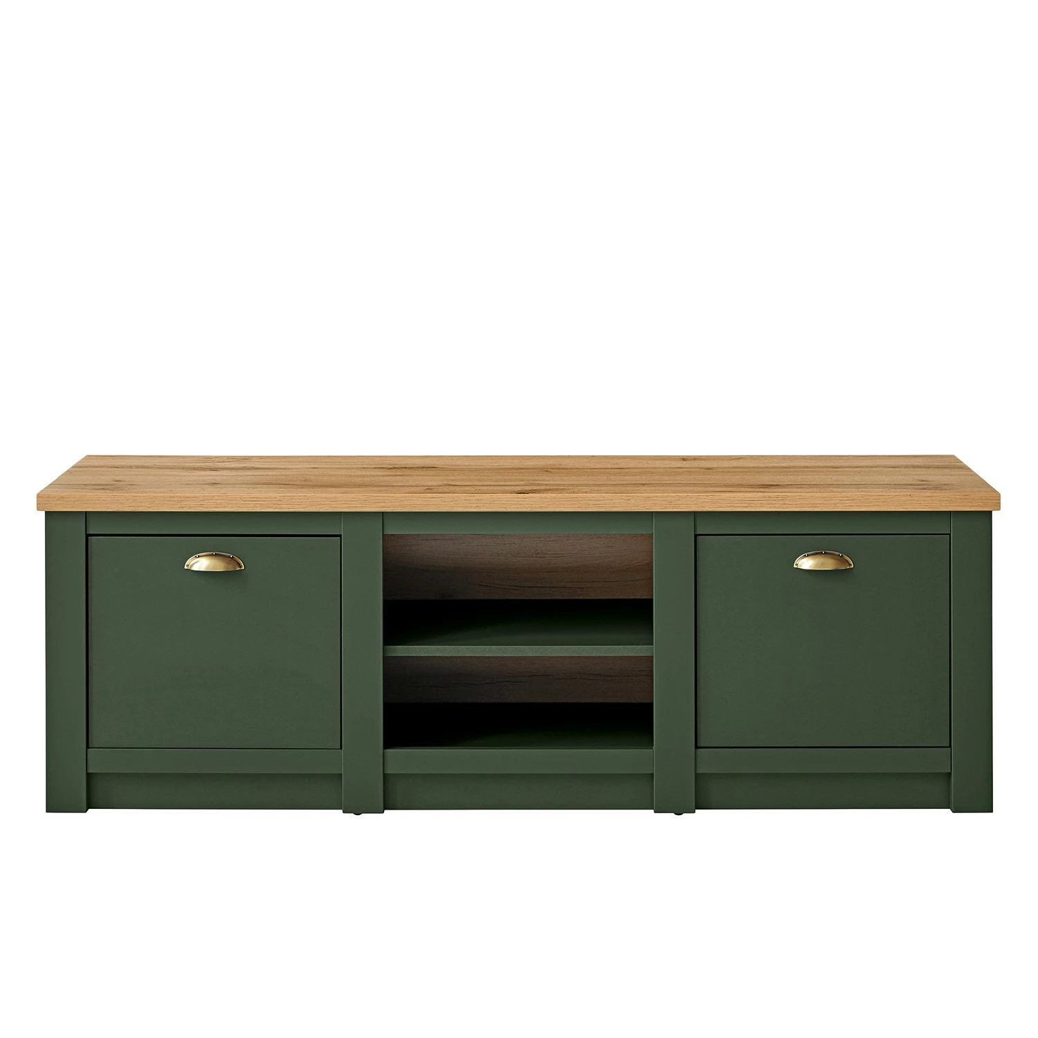 Norrwood Ensemble meubles TV Cardet I (4 élém.) - Vert mousse / Imitation chêne de Wotan 8 Norrwood Ensemble meubles TV Cardet I (4 élém.) - Vert mousse / Imitation chêne de Wotan – Image 6