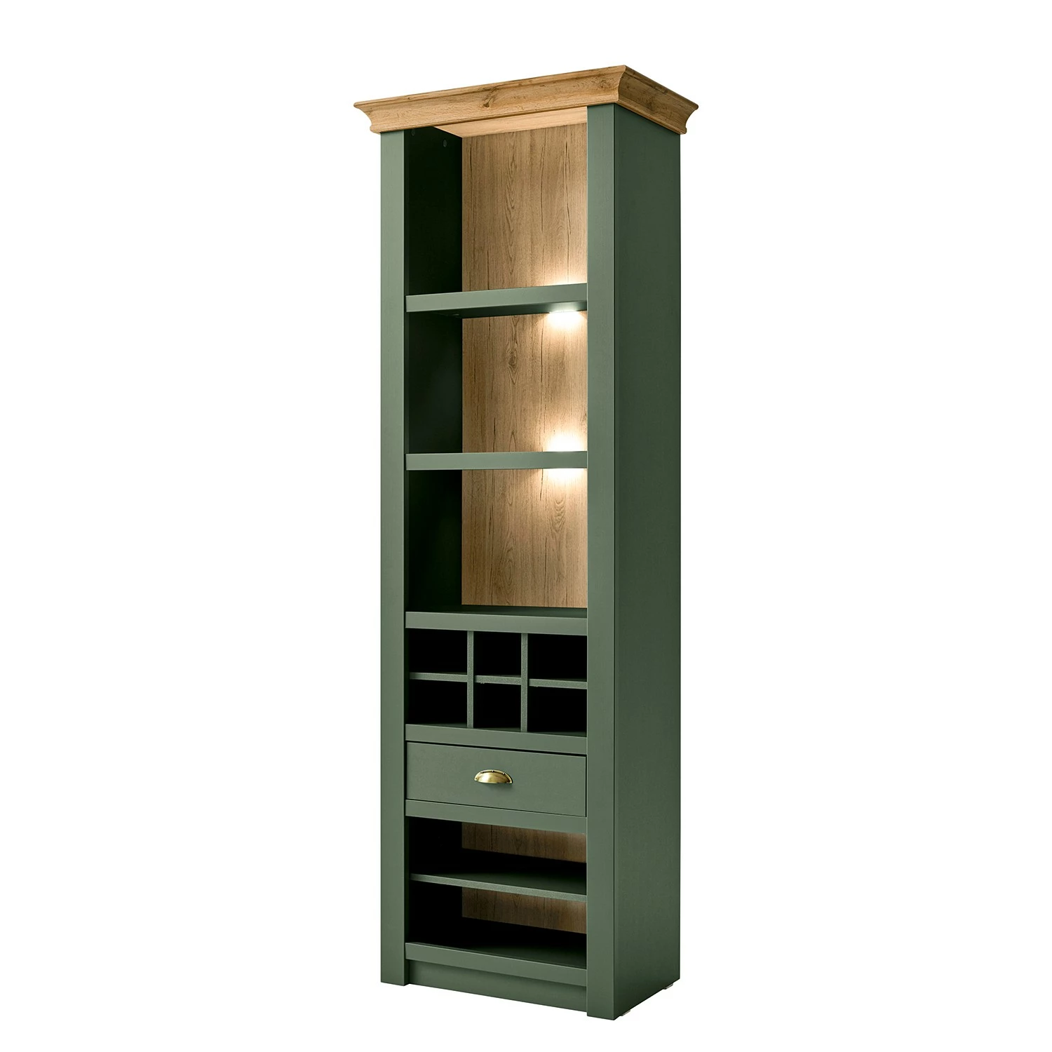 Norrwood Ensemble meubles TV Cardet I (4 élém.) - Vert mousse / Imitation chêne de Wotan 9 Norrwood Ensemble meubles TV Cardet I (4 élém.) - Vert mousse / Imitation chêne de Wotan – Image 7