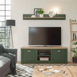 Norrwood Tablette murale Cardet - Vert mousse / Imitation chêne de Wotan -loftscape Boutique 1000227573 201016 13042800087 MOOD DETAILS P000000001000227573 mood