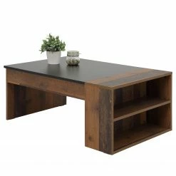 Red Living Table basse Spelle - Imitation vieux bois / Noir