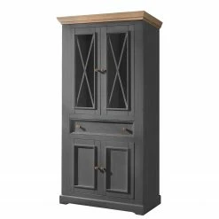 Maison Belfort Armoire vitrine Ummanz - Pin gris
