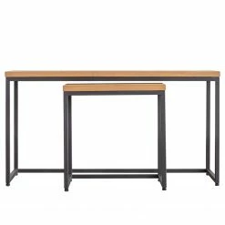 Studio Copenhagen Tables basses Flox (lot de 2) - Placage en bois véritable / Métal -Chêne / Noir 20 Studio Copenhagen Tables basses Flox (lot de 2) - Placage en bois véritable / Métal -Chêne / Noir -loftscape Boutique 1000229514 210602 11302300009 DETAILS P000000001000229514