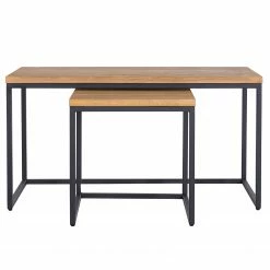 Studio Copenhagen Tables basses Flox (lot de 2) - Placage en bois véritable / Métal -Chêne / Noir 18 Studio Copenhagen Tables basses Flox (lot de 2) - Placage en bois véritable / Métal -Chêne / Noir -loftscape Boutique 1000229514 211029 130235000038 DETAILS P000000001000229514