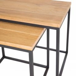 Studio Copenhagen Tables basses Flox (lot de 2) - Placage en bois véritable / Métal -Chêne / Noir 29 Studio Copenhagen Tables basses Flox (lot de 2) - Placage en bois véritable / Métal -Chêne / Noir -loftscape Boutique 1000229514 211029 13023500082 DETAILS P000000001000229514