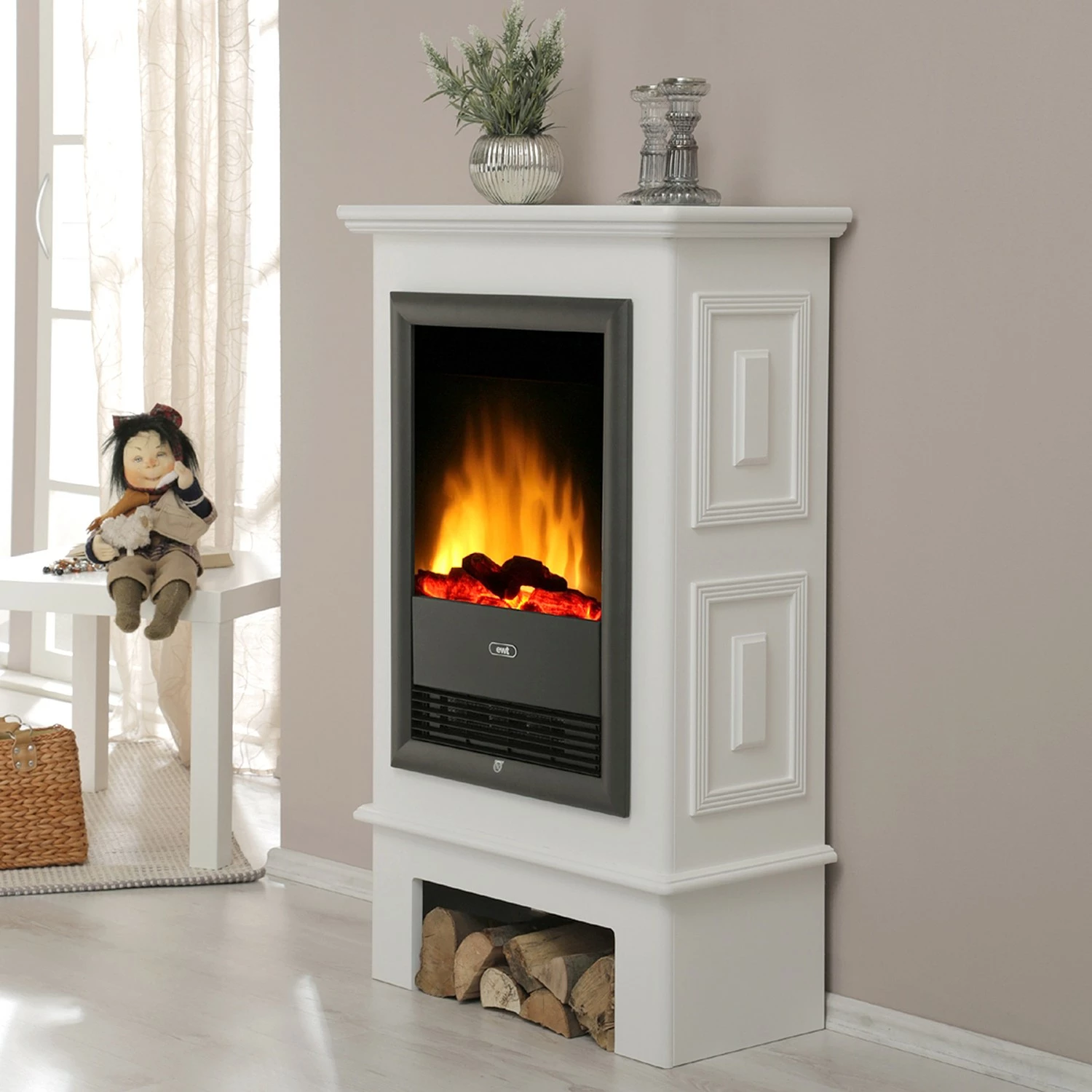 Loftscape Cheminée électrique Toudon - Blanc 4 Loftscape Cheminée électrique Toudon - Blanc – Image 2