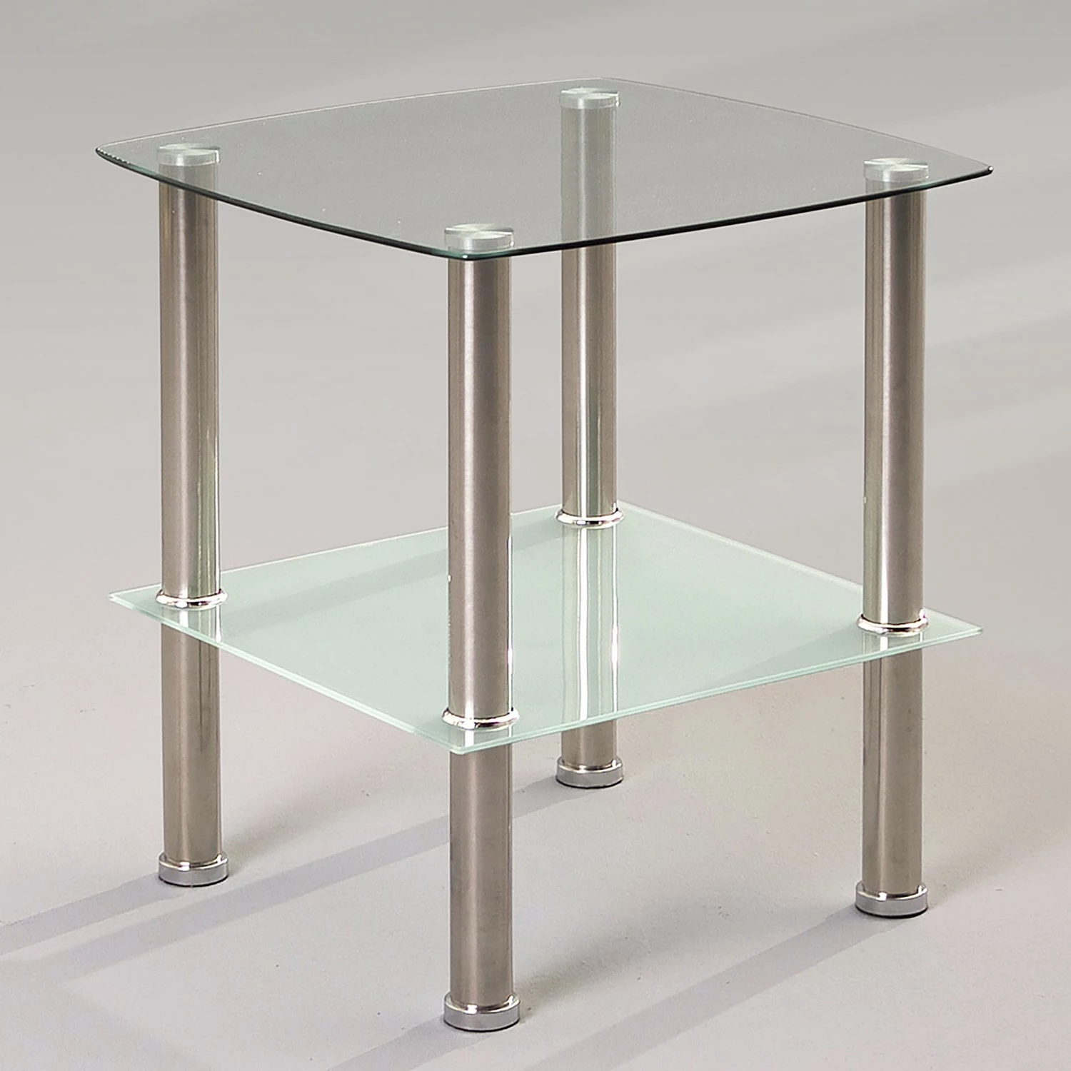 Loftscape Bout de canapé Troyes - Verre / Métal - Argenté 4 Loftscape Bout de canapé Troyes - Verre / Métal - Argenté – Image 2