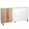Loftscape Buffet Mayac I - Blanc / Imitation bois recyclé