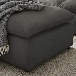 Studio Copenhagen Repose-pieds Velada - Tissu - Gris foncé - Largeur : 84 cm -loftscape Boutique 1000232654 210222 07024500052 DETAILS P000000001000232654