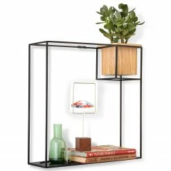 Umbra Étagère murale Cubist I - Métal / Hêtre massif - Noir / Hêtre -loftscape Boutique 1000235476 201214 15131500284 DETAILS P000000001000235476