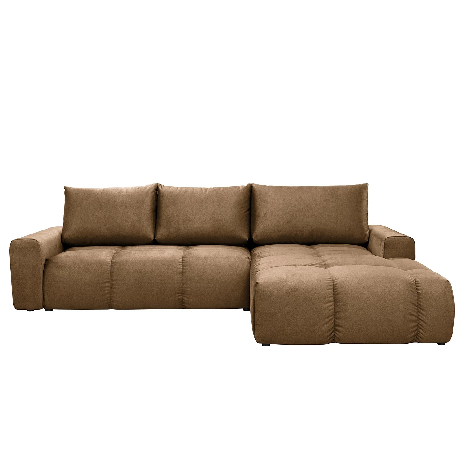 Jack & Alice Canapé d’angle Saint Veep - Velours - Velours Onoli: Beige - Méridienne courte à droite (vue de face) 5 Jack & Alice Canapé d’angle Saint Veep - Velours - Velours Onoli: Beige - Méridienne courte à droite (vue de face) – Image 3