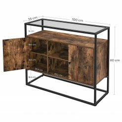 Red Living Buffet Cottage Hill III - Verre / Métal - Marron / Noir -loftscape Boutique 1000235678 201210 06195500090 SKETCH DETAILS P000000001000235678 sketch