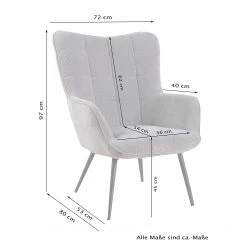 Mørteens Fauteuil Bixby - Velours côtelé - Gris - Sans repose-pieds - Tissu -loftscape Boutique 1000235797 210126 13052100008 SKETCH DETAILS P000000001000235797 sketch