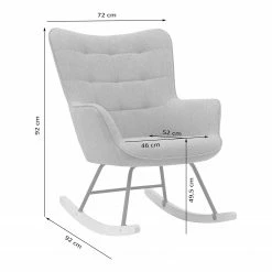 Mørteens Rocking chair Vessey I - Tissu - Gris -loftscape Boutique 1000235812 210126 13070700086 SKETCH DETAILS P000000001000235812 sketch