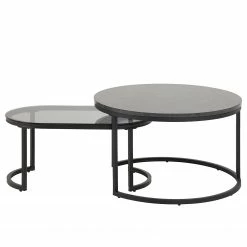Red Living Tables basse Senez I (lot de 2) - Verre / métal - Imitation marbre noir / Noir -loftscape Boutique 1000235867 201218 06152400058 DETAILS P000000001000235867