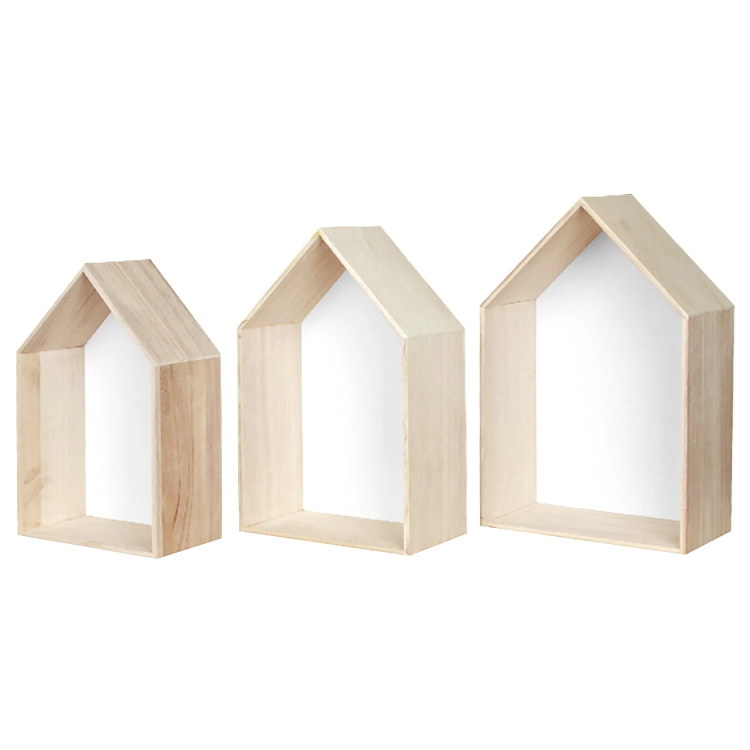 Naturoo Étagères murale Cusset II (Lot de 3) - Paulownia massif - Paulownia / Blanc 3 Naturoo Étagères murale Cusset II (Lot de 3) - Paulownia massif - Paulownia / Blanc