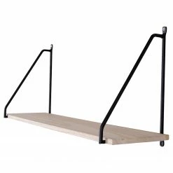 Norrwood Étagère murale Bucilly - Paulownia massif / Métal - Paulownia / Noir
