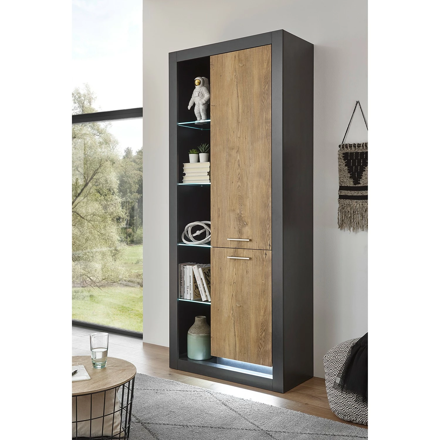 Red Living Armoire Talence - Imitation châtaigner / Gris - Butoir à droite 7 Red Living Armoire Talence - Imitation châtaigner / Gris - Butoir à droite – Image 5