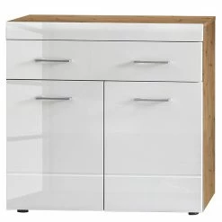 Loftscape Meuble d’entrée Liffre - Blanc brillant / Imitation chêne artisan