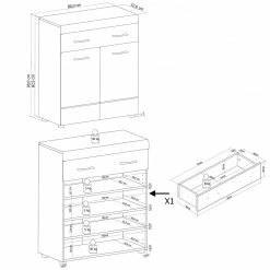 Loftscape Meuble d’entrée Liffre - Blanc brillant / Imitation chêne artisan 13 Loftscape Meuble d’entrée Liffre - Blanc brillant / Imitation chêne artisan -loftscape Boutique 1000237336 201230 13113800011 SKETCH DETAILS P000000001000237336 sketch