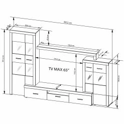 Loftscape Ensemble meubles TV Vierzon (4 éléments) - Imitation chêne Sonoma -loftscape Boutique 1000237339 201230 13142200045 SKETCH DETAILS P000000001000237339 sketch